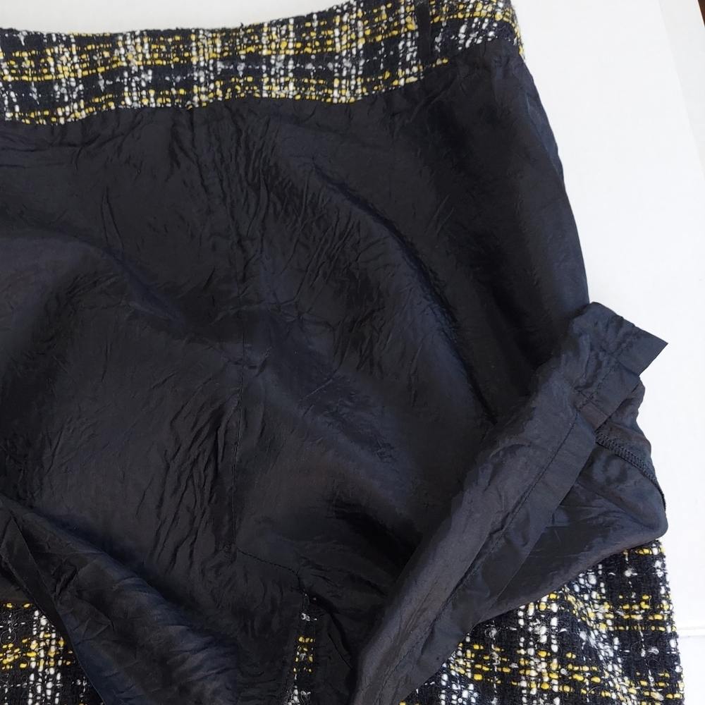 Sao Paulo Mini Skirt Zise 8 Black Womens Plaid Wool High Waist Lined Knit Used - Picture 14 of 16